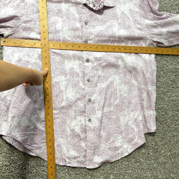 Robert Graham Men's Sz XL Long Sleeve Button-Up Shirt Pink/White - Picture 7 of 8